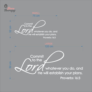 Commit Whatever You Do And He Will Establish Your Plans Wall Decal Decotherapy