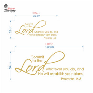 Commit Whatever You Do And He Will Establish Your Plans Wall Decal Decotherapy