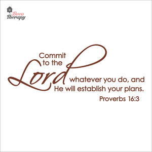 Commit Whatever You Do And He Will Establish Your Plans Wall Decal Decotherapy