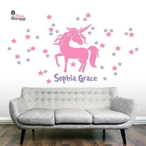 Customized Name Unicorn Design 1 Wall Decal