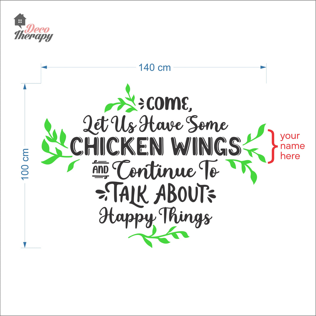 Customized Name Come Let Us Have Some Talk About Happy Things Wall Decal Decotherapy
