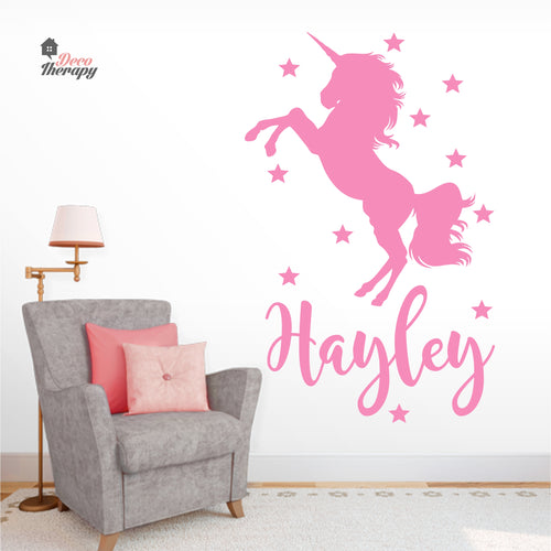 Customized Name Unicorn Design 2 Wall Decal