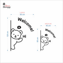 Load image into Gallery viewer, Cute Bear Welcome Sign Cafe Store Restaurant Wall Decal Decotherapy