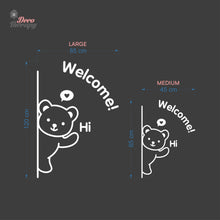 Load image into Gallery viewer, Cute Bear Welcome Sign Cafe Store Restaurant Wall Decal Decotherapy
