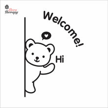 Load image into Gallery viewer, Cute Bear Welcome Sign Cafe Store Restaurant Wall Decal Decotherapy