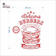 Load image into Gallery viewer, Delicious Burgers Hot And Tasty Premium Quality Wall Decal