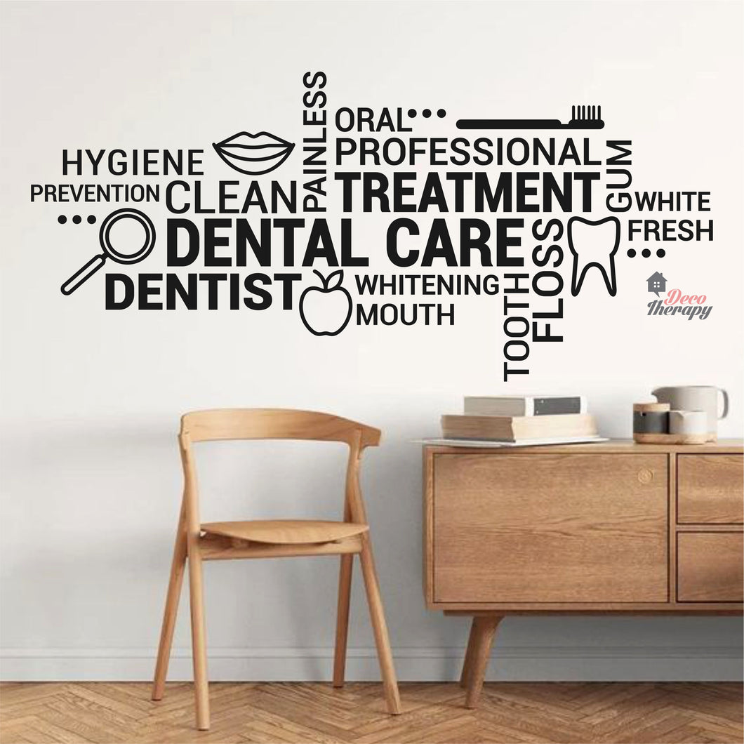 Dental Care Treatment  White Fresh Tooth Quote Wall Decal
