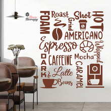 Load image into Gallery viewer, Espresso Caffeine Latte Beans Americano Grind Coffee Wall Decal Decotherapy