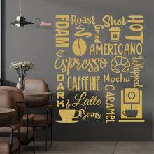 Load image into Gallery viewer, Espresso Caffeine Latte Beans Americano Grind Coffee Wall Decal Decotherapy