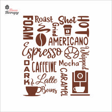 Load image into Gallery viewer, Espresso Caffeine Latte Beans Americano Grind Coffee Wall Decal Decotherapy