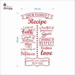 Family Recipe Cup Of Faith Pinch Of Kindness Big Scoop Of Patience Wall Decal Decotherapy