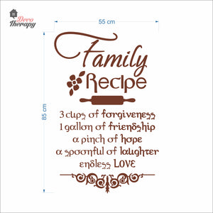 Family Recipe Cups Of Forgiveness A Spoonful Of Laughter Wall Decal Decotherapy