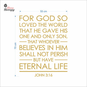 For God So Loved The World John 3:16 V1 Wall Decal Decotherapy