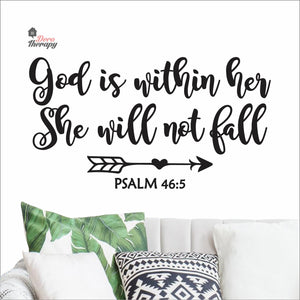God Is Within Her She Will Not Fall V1 Wall Decal Decotherapy