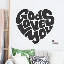 Load image into Gallery viewer, God Loves You V1 Wall Decal Decotherapy