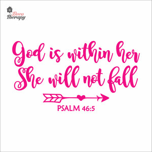 God Is Within Her She Will Not Fall V1 Wall Decal Decotherapy