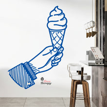 Load image into Gallery viewer, Hand Holding Ice Cream Waffle Wall Decal Decotherapy