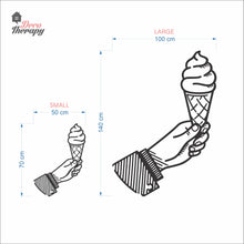 Load image into Gallery viewer, Hand Holding Ice Cream Waffle Wall Decal Decotherapy
