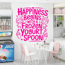 Load image into Gallery viewer, Happiness Begins With Frozen Yogurt Spoon Wall Decal Decotherapy