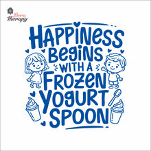Load image into Gallery viewer, Happiness Begins With Frozen Yogurt Spoon Wall Decal Decotherapy