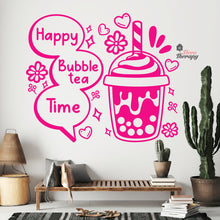 Load image into Gallery viewer, Happy Bubble Tea Time Boba Milktea Wall Decal Decotherapy