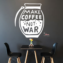 Load image into Gallery viewer, Make Coffee Not War Wall Decal Decotherapy