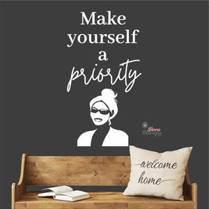 Make Yourself A Priority Skin Care Wall Decal Decotherapy