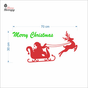 Merry Christmas Santa Reindeer Wall Decal Decotherapy