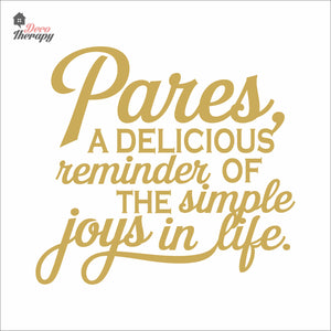 Pares A Delicious Reminder Simple Joys In Life Wall Decal Decotherapy