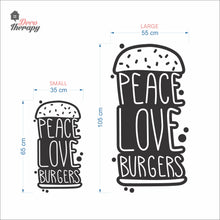Load image into Gallery viewer, Peace Love Burgers Wall Decal