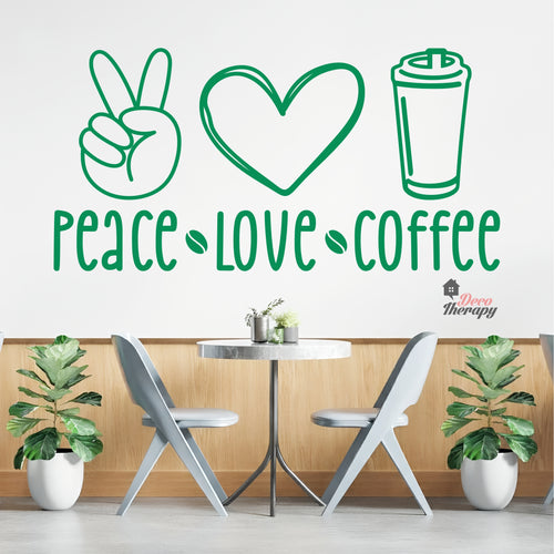Peace Love Coffee Wall Decal Decotherapy