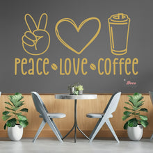 Load image into Gallery viewer, Peace Love Coffee Wall Decal Decotherapy