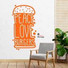 Load image into Gallery viewer, Peace Love Burgers Wall Decal