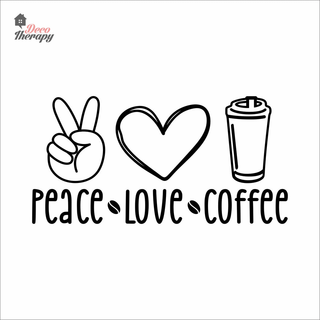 Peace Love Coffee Wall Decal Decotherapy