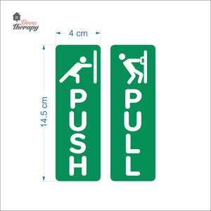 Push Pull Vertical Door Sign Sticker Self-Adhesive Decotherapy