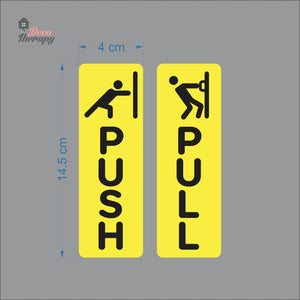 Push Pull Vertical Door Sign Sticker Self-Adhesive Decotherapy