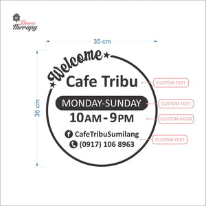 Customized Store Hours Wall Decal Decotherapy