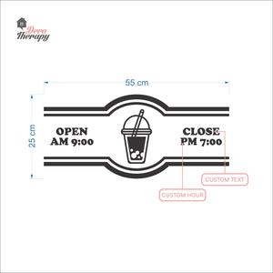 Customized Store Hours Wall Decal Decotherapy