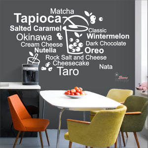 Tapioca Matcha Okinawa Cheesecake Taro Milktea Oreo Wall Decal Decotherapy