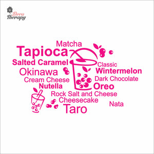 Tapioca Matcha Okinawa Cheesecake Taro Milktea Oreo Wall Decal Decotherapy