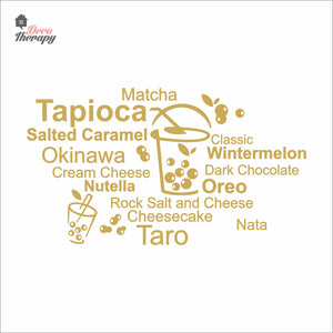 Tapioca Matcha Okinawa Cheesecake Taro Milktea Oreo Wall Decal Decotherapy