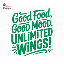 Load image into Gallery viewer, Unlimited Wings Good Food Good Mood Chicken Wings Wall Decal