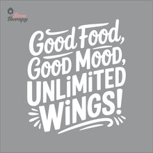 Load image into Gallery viewer, Unlimited Wings Good Food Good Mood Chicken Wings Wall Decal