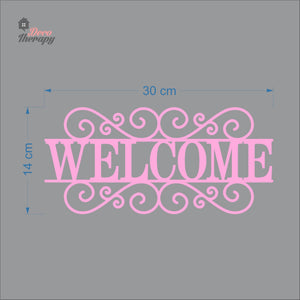 Welcome Monogram Door Sticker Self-Adhesive Decotherapy