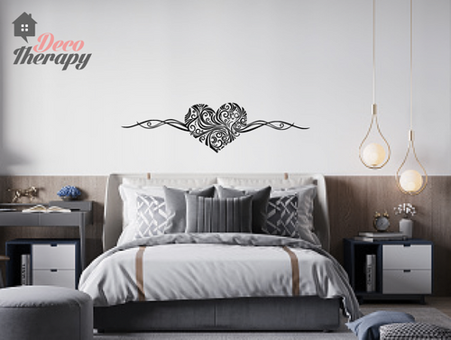 Swirly Black Heart Wall Decal