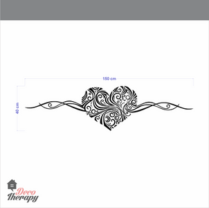 Swirly Black Heart Wall Decal