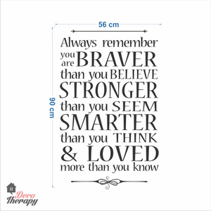 Always Remember You Are Braver V2 Wall Sticker