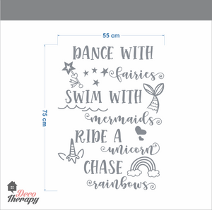 Dance With Mermaids Swim With Fairies Wall Sticker