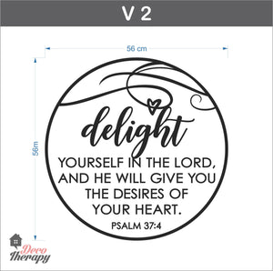 Delight Yourself and He Will Give You The Desires Of Your Heart V2 Wall Sticker