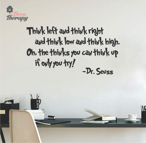 Dr Seuss Think Left Think Right Wall Sticker